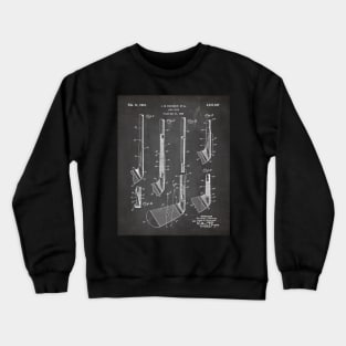 Golf Club Patent - Golfing Fan Home Office Art - Black Chalkboard Crewneck Sweatshirt